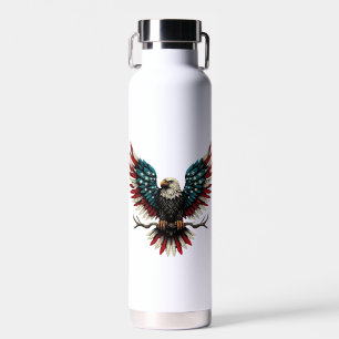 Ländlicher patriotischer amerikanischer/USA-Weißko Trinkflasche