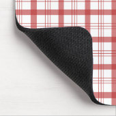 Ländlicher roter Gingham-Mauspad Mousepad (Ecke)