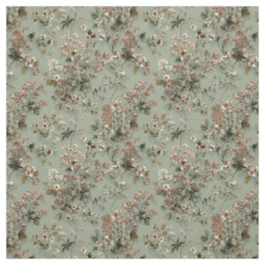 Ländlicher Salbei-Grün-Botanik-Kühn-Altmodisch-Flo Stoff (Muster)