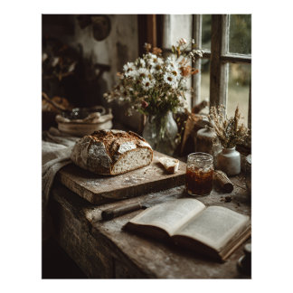 Ländlicher Sauerteig & Wildblumen Fotodruck