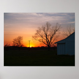 Ländlicher Sonnenuntergang Poster