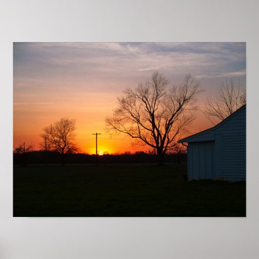Ländlicher Sonnenuntergang Poster (Vorne)
