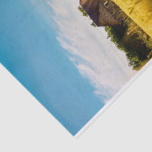 Ländlicher Stall in einem schimmernden goldenen Fe Seidenpapier (Ausschnitt)