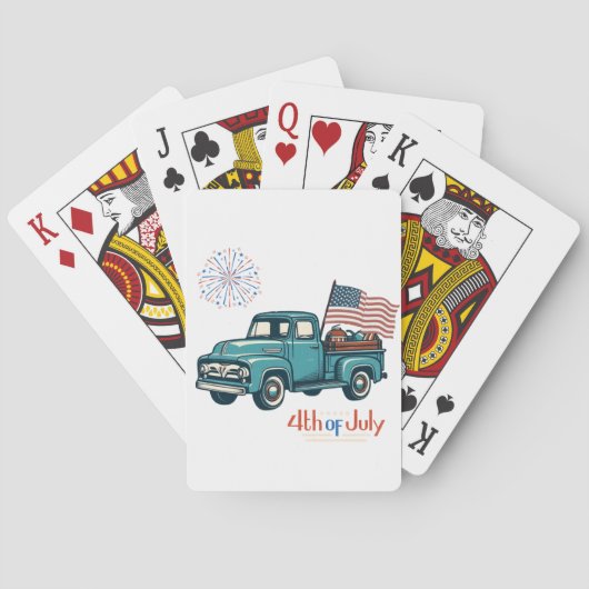 Ländlicher/vintage 4. Juli Spielkarten (Rückseite)