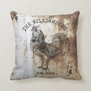 Ländlicher Vintage Antiker Familienname Bauernhof Kissen
