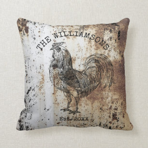 Ländlicher Vintage Antiker Familienname Bauernhof Kissen