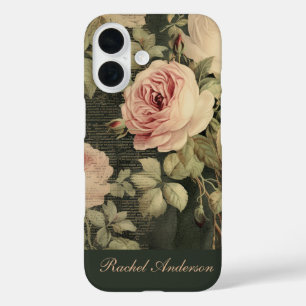 Ländlicher Vintage-Blumenstil iPhone 16 Hülle