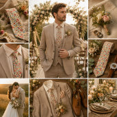 Ländlicher Vintage-Blumenstil Krawatte