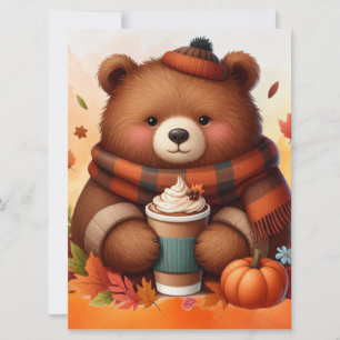 Ländlicher/vintage Herbstbär Feiertagskarte