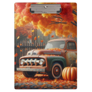 Ländlicher/vintage Herbstbauernhof-LKW Klemmbrett