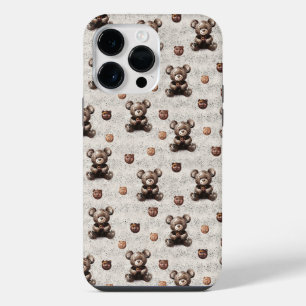 Ländlicher Vintage-Teddybär gesprenkelter Stein iPhone 14 Pro Max Hülle