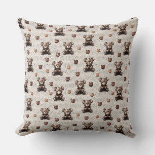 Ländlicher Vintage-Teddybär Kissen