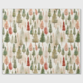 Ländlicher Wald aus Bäumen Geschenkpapier (Flach)
