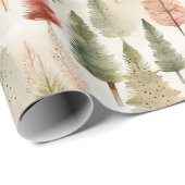 Ländlicher Wald aus Bäumen Geschenkpapier (Rolleneckpunkt)