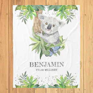 Ländlicher Wald Süßer Kleiner Koala Bär Fleecedecke