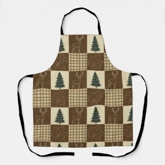 Ländlicher Waldhirsch im Vintage-Cabincore-Stil Schürze