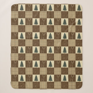 Ländlicher Waldhirsch im Vintage-Cabincore-Stil Sherpadecke