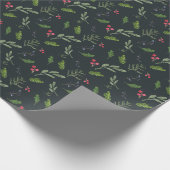 Ländlicher Weihnachtsgrün Geschenkpapier (Ecke)