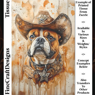 Ländlicher Western Sheriff Bulldogge, Hut DD3 Deco Seidenpapier