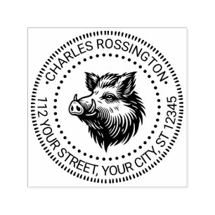 Ländlicher Wildschweinkopf Name Rücksendeadresse # Permastempel