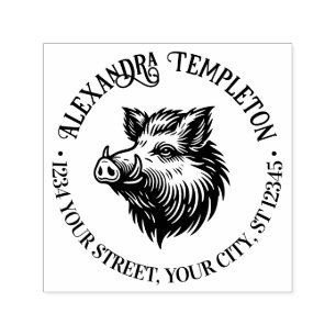 Ländlicher Wildschweinkopf Name Rücksendeadresse # Permastempel