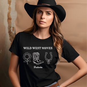 Ländlicher Wildwest-Style mit weißem Text Tri-Blend Shirt