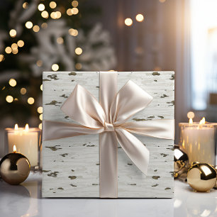 Ländlicher Winterwald Birkenholz Korn Holiday Geschenkpapier