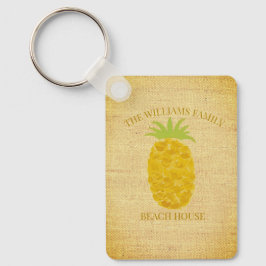Ländliches Ananas-Strandhaus Schlüsselanhänger