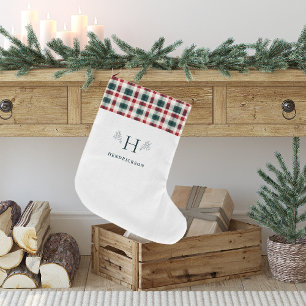 Ländliches Bauernhaus Familienname Monogramm Großer Weihnachtsstrumpf