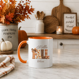 Ländliches Bauernhaus Personalized Hello Herbst Tasse