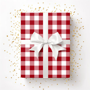 Ländliches Bauernhaus Rotkariert Muster Geschenkpapier