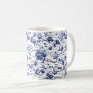 Ländliches Blau Landtoile-Muster Kaffeetasse