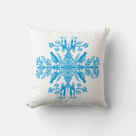 Ländliches Blau Natur Blaue Vögel Vintage. Kissen