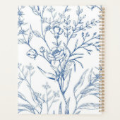 Ländliches Blau-Weiß-Blumenmuster Planer (Rückseite)