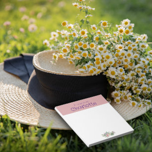 Ländliches Blumen-Daisy-Wasserfarben-Rosa Notizblock