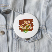 Ländliches Blumendesign auf braunem Hintergrund Button (Beispiel)