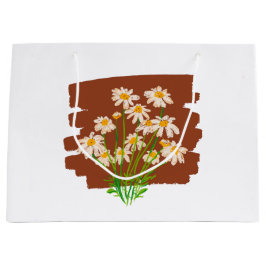 Ländliches Blumendesign auf braunem Hintergrund Große Geschenktüte