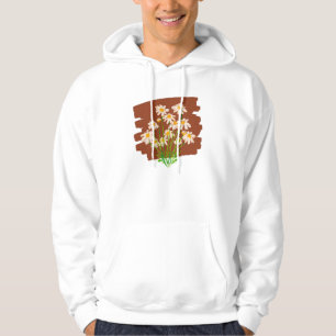 Ländliches Blumendesign auf braunem Hintergrund Hoodie