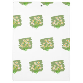 Ländliches Blumendesign auf grünem Hintergrund Klemmbrett