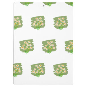 Ländliches Blumendesign auf grünem Hintergrund Klemmbrett
