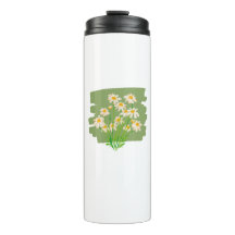 Ländliches Blumendesign auf grünem Hintergrund
