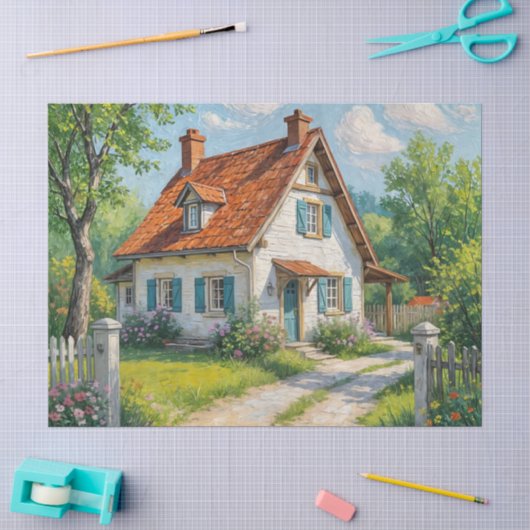 Ländliches Blumengarten-Papier Seidenpapier (Basteln)
