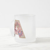 Ländliches Blumeninitial A Monogramm Mattglastasse (Vorderseite Links)