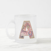 Ländliches Blumeninitial A Monogramm Mattglastasse (Links)