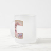 Ländliches Blumeninitial C Monogramm Mattglastasse (Vorderseite Links)