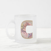 Ländliches Blumeninitial C Monogramm Mattglastasse (Links)