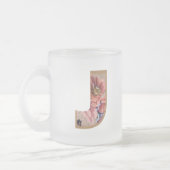 Ländliches Blumeninitial J Monogramm Mattglastasse (Links)