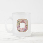 Ländliches Blumeninitial O Monogramm Mattglastasse (Links)