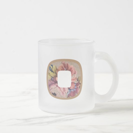 Ländliches Blumeninitial O Monogramm Mattglastasse (Rechts)