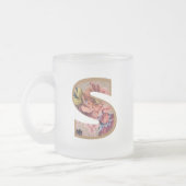 Ländliches Blumeninitial S Monogramm Mattglastasse (Links)